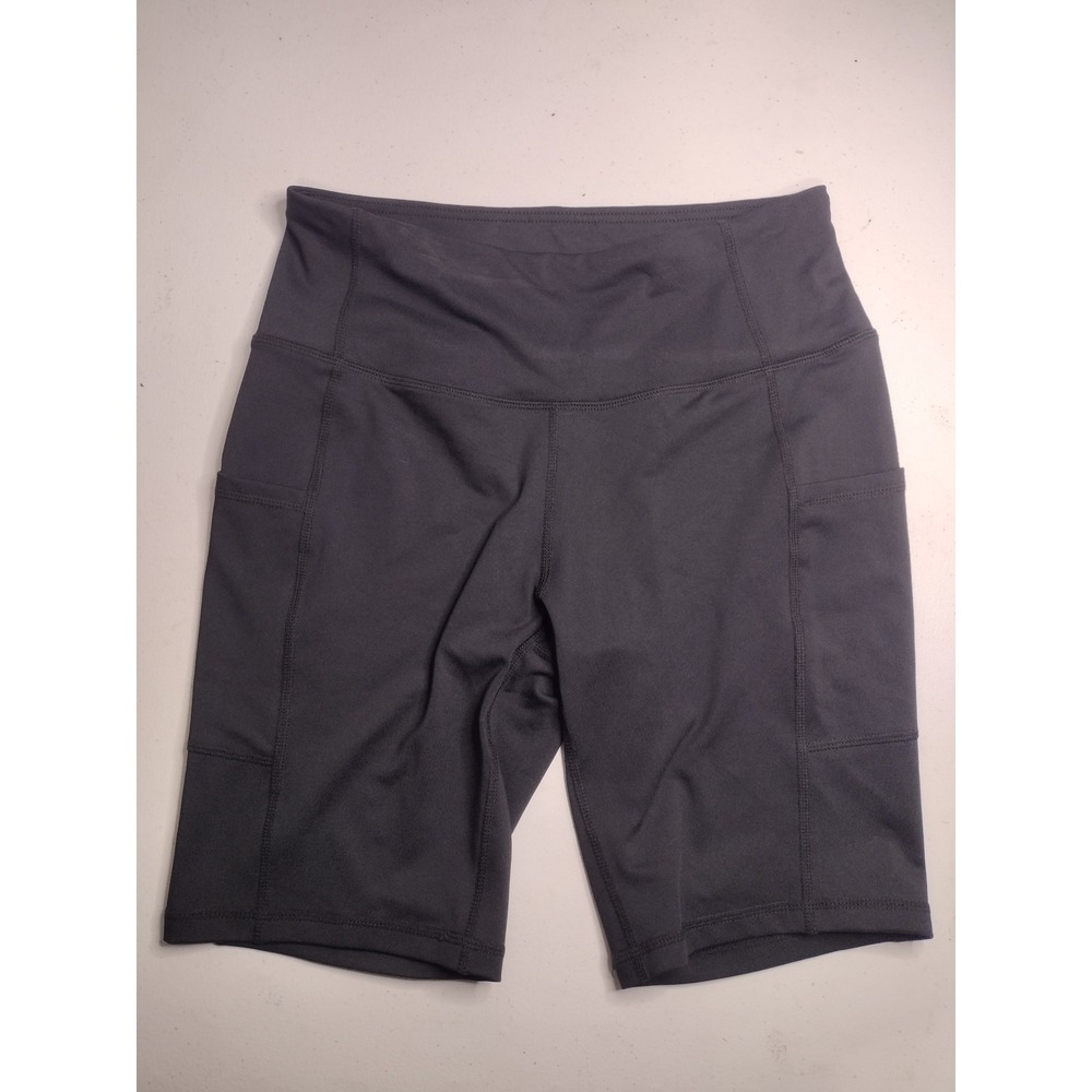 Baleaf Women's High Waist Biker Shorts Pockets Black M